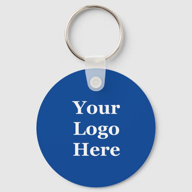 Business Template Deep Blue Your Logo Here Key Ring (Front)