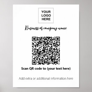 Business template logo qr code poster