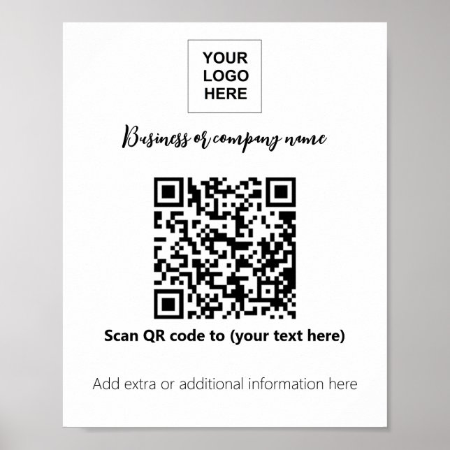Business template logo qr code poster (Front)