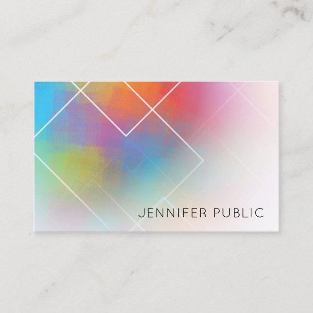 Business Template Modern Colourful Abstract Art Card (Front)