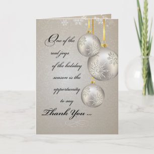 Business Thank You and Holiday Greetings with Gold Card
