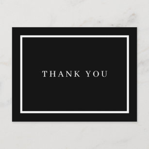Business Thank You Black and White Postcard