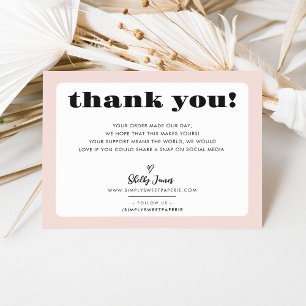 BUSINESS THANK YOU chic logo modern blush pink