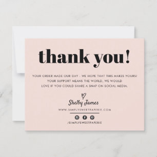 BUSINESS THANK YOU chic modern blush pink LOGO