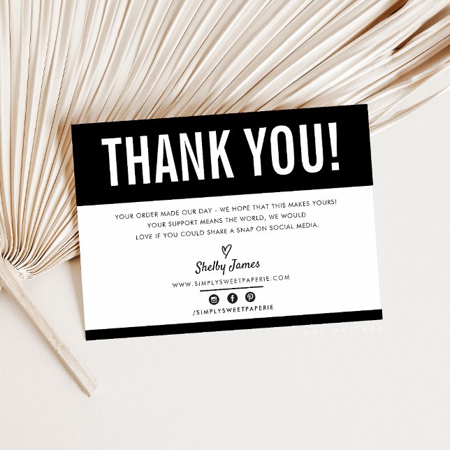 BUSINESS THANK YOU chic modern plain black LOGO (Creator Uploaded)
