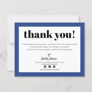 BUSINESS THANK YOU chic modern royal blue LOGO