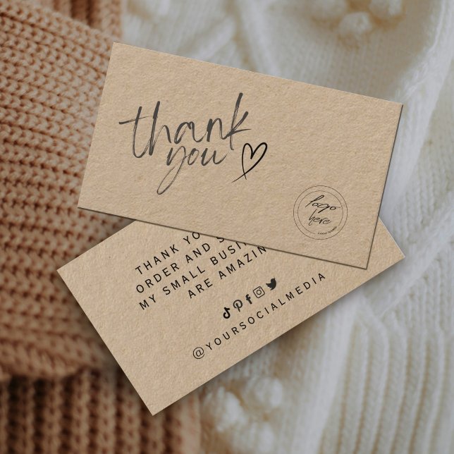 Business Thank You Craft Paper Business Card (Business Thank You Craft Paper Business Card #kraftpaperthankyou #purchasecard #supporting #modern)