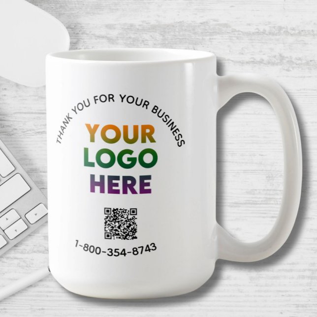 Business Thank You Custom Logo QR Code   Coffee Mug (Creator Uploaded)