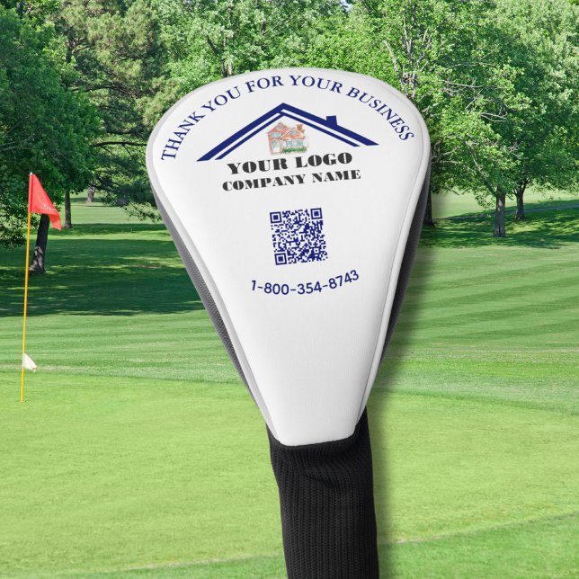 Business Thank You Custom Logo QR Code Golf Head Cover (Creator Uploaded)