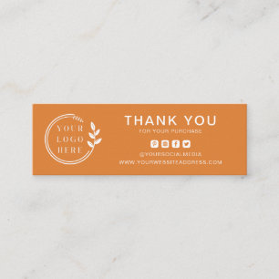 Business Thank You Custom Logo Social Media Mini Business Card