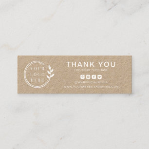 Business Thank You Custom Logo Social Media Mini Business Card