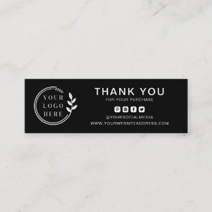 Business Thank You Custom Logo Social Media Mini Business Card