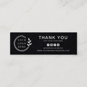 Business Thank You Custom Logo Social Media Mini Business Card