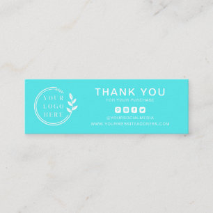 Business Thank You Custom Logo Social Media Mini Business Card