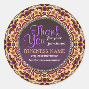Business Thank You Decorative Gems stickers
