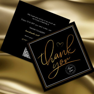 Business Thank You Elegant Black and Gold 