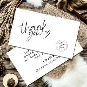 Business Thank You Elegant Black and White Card