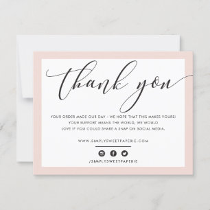 BUSINESS THANK YOU elegant black blush pink LOGO