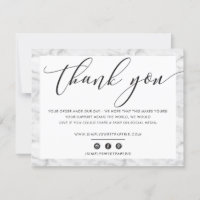 BUSINESS THANK YOU elegant black grey marble LOGO