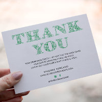 BUSINESS THANK YOU ELEGANT GREEN SWIRL LOGO