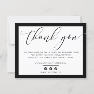 BUSINESS THANK YOU elegant modern black white LOGO