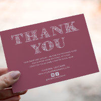 BUSINESS THANK YOU ELEGANT SWIRL LOGO  PINK WHITE