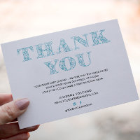 BUSINESS THANK YOU ELEGANT TURQUOISE SWIRL LOGO