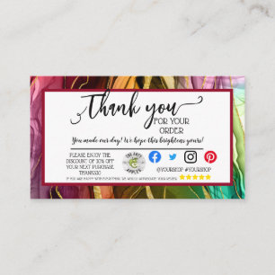 Business Thank You for your order marketing card