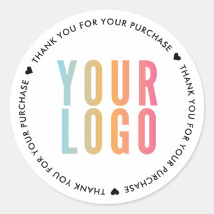 Business Thank You For Your Purchase Logo Classic Round Sticker