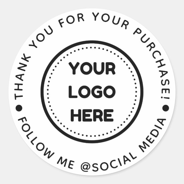 Business Thank You For Your Purchase Sticker (Front)