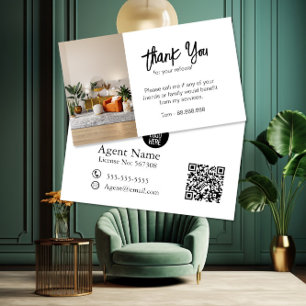 Business Thank You for your referal real estate Bu Business Card