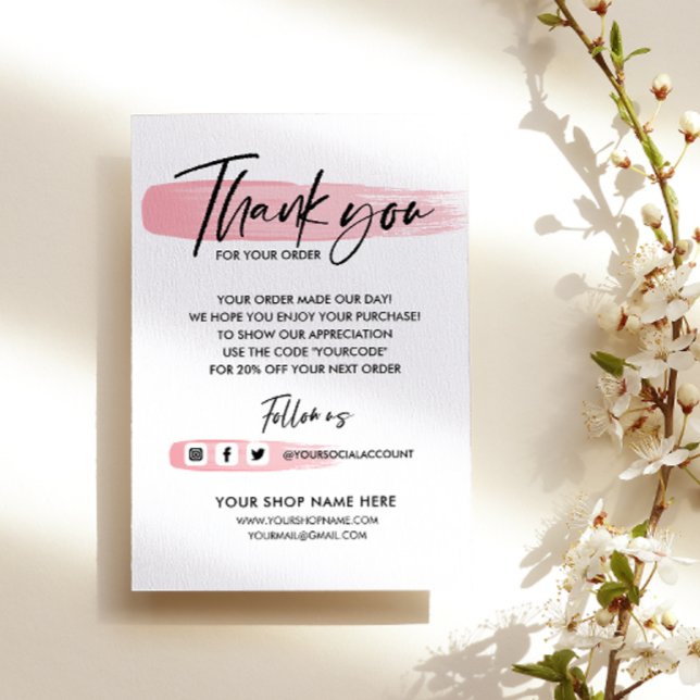 BUSINESS THANK YOU HAND LETTERED AND LOGO ENCLOSURE CARD (Creator Uploaded)