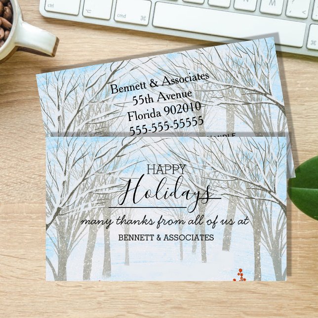 Business Thank You happy holidays christmas tree Business Card (Creator Uploaded)