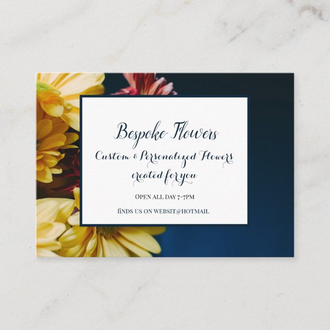 business thank you homemade flowers floral card (Front)