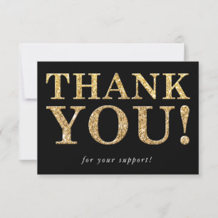 BUSINESS THANK YOU logo modern glam insert black Card