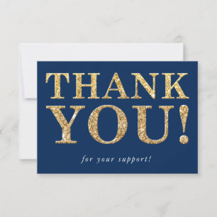 BUSINESS THANK YOU logo modern glam insert navy Card
