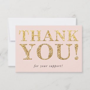 BUSINESS THANK YOU logo modern glam insert pink Card