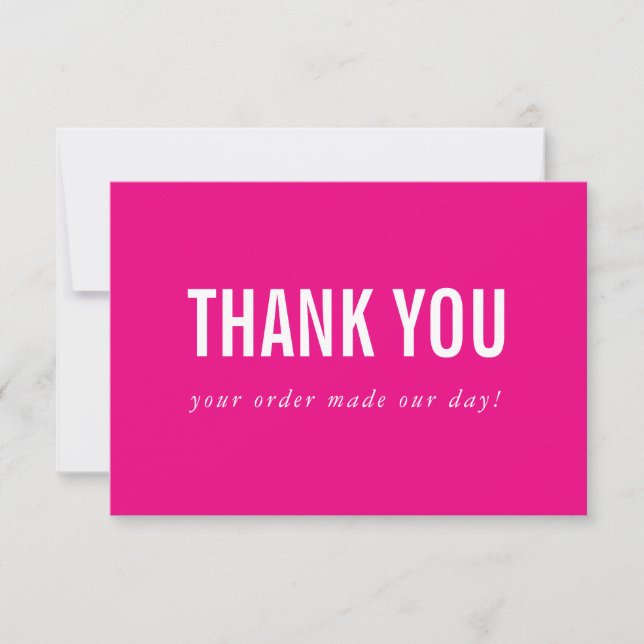 BUSINESS THANK YOU logo modern order insert pink (Front)