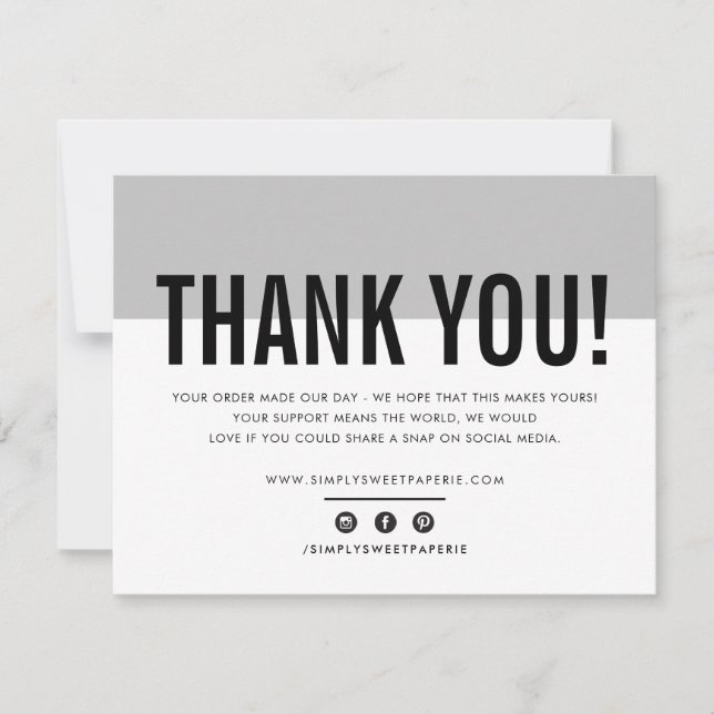 BUSINESS THANK YOU modern bold pale grey LOGO (Front)