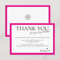 BUSINESS THANK YOU modern chic bold fuschia pink