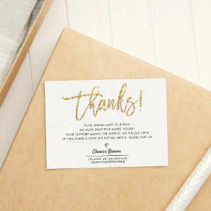 BUSINESS THANK YOU modern chic gold glitter