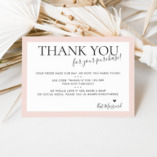 BUSINESS THANK YOU modern chic pale blush pink
