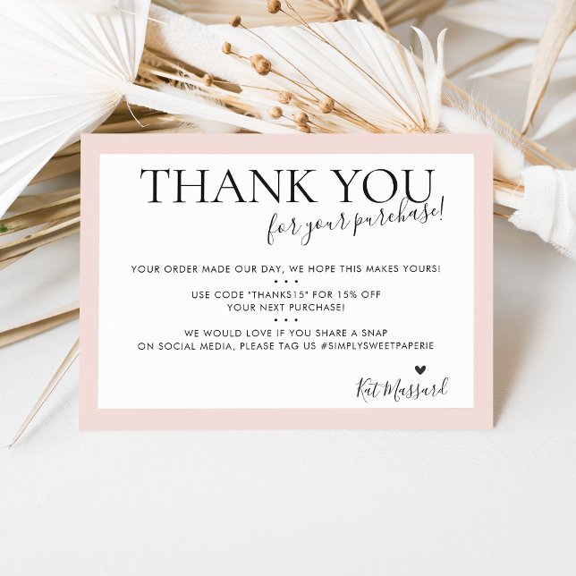 BUSINESS THANK YOU modern chic pale blush pink (Creator Uploaded)