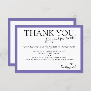 BUSINESS THANK YOU modern chic purple