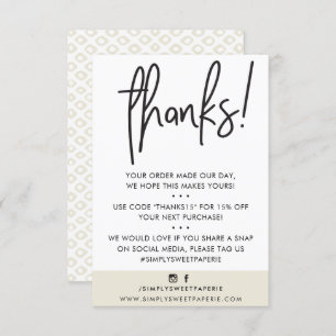 BUSINESS THANK YOU modern customer ivory ikat