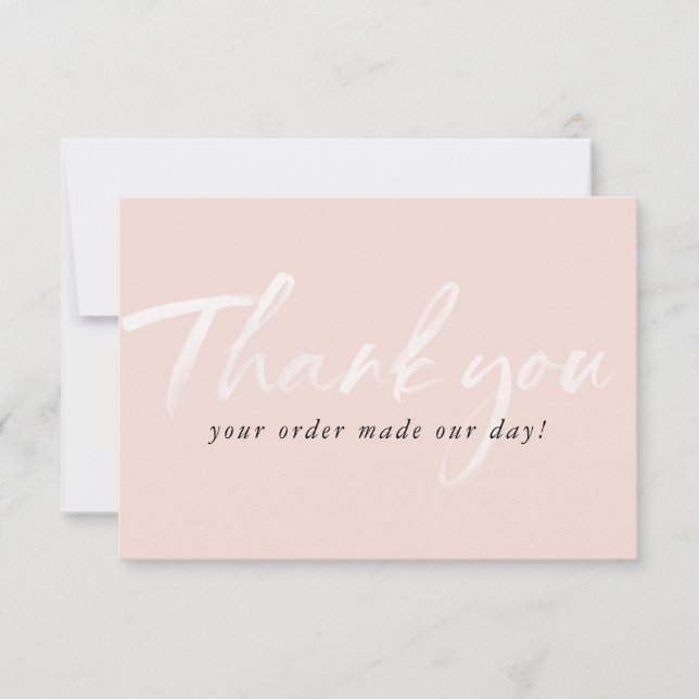 BUSINESS THANK YOU modern ink order insert pink (Front)