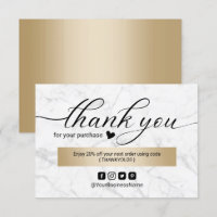Business Thank You Modern Marble Elegant Script