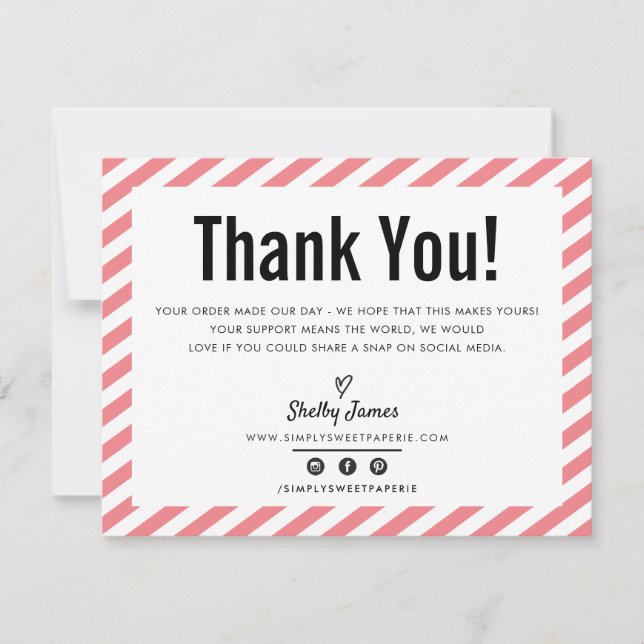 BUSINESS THANK YOU modern minimal coral LOGO (Front)