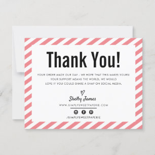 BUSINESS THANK YOU modern minimal coral LOGO