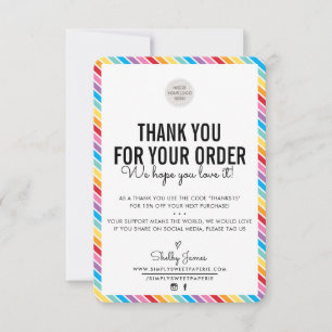 BUSINESS THANK YOU modern order insert colourful